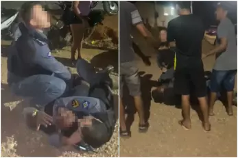 Vídeo mostra moradores tentando evitar abordagem da PM-DEU QUEBRA PAU NA ABORDAGEM VEJA AS IMAGENS DA LUTA COM A POLICIA